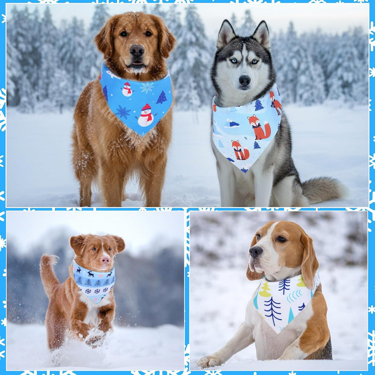 Abbylike 100 Pcs Fall Thanksgiving Dog Bandanas Bulk - Winter / 31.5 x 21.7 x 21.7 Inch - image 4