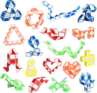 Snake Cube Puzzle, 18 Pack Yellow Party Favors for Kids – Fun for Kids & Family - 18 Pcs Snake Cubes