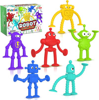 Bath Toys Kids Suction Toy: No Hole Bath Toy for Boys Girls – Fun for Kids & Family - Robot / 6 PCS