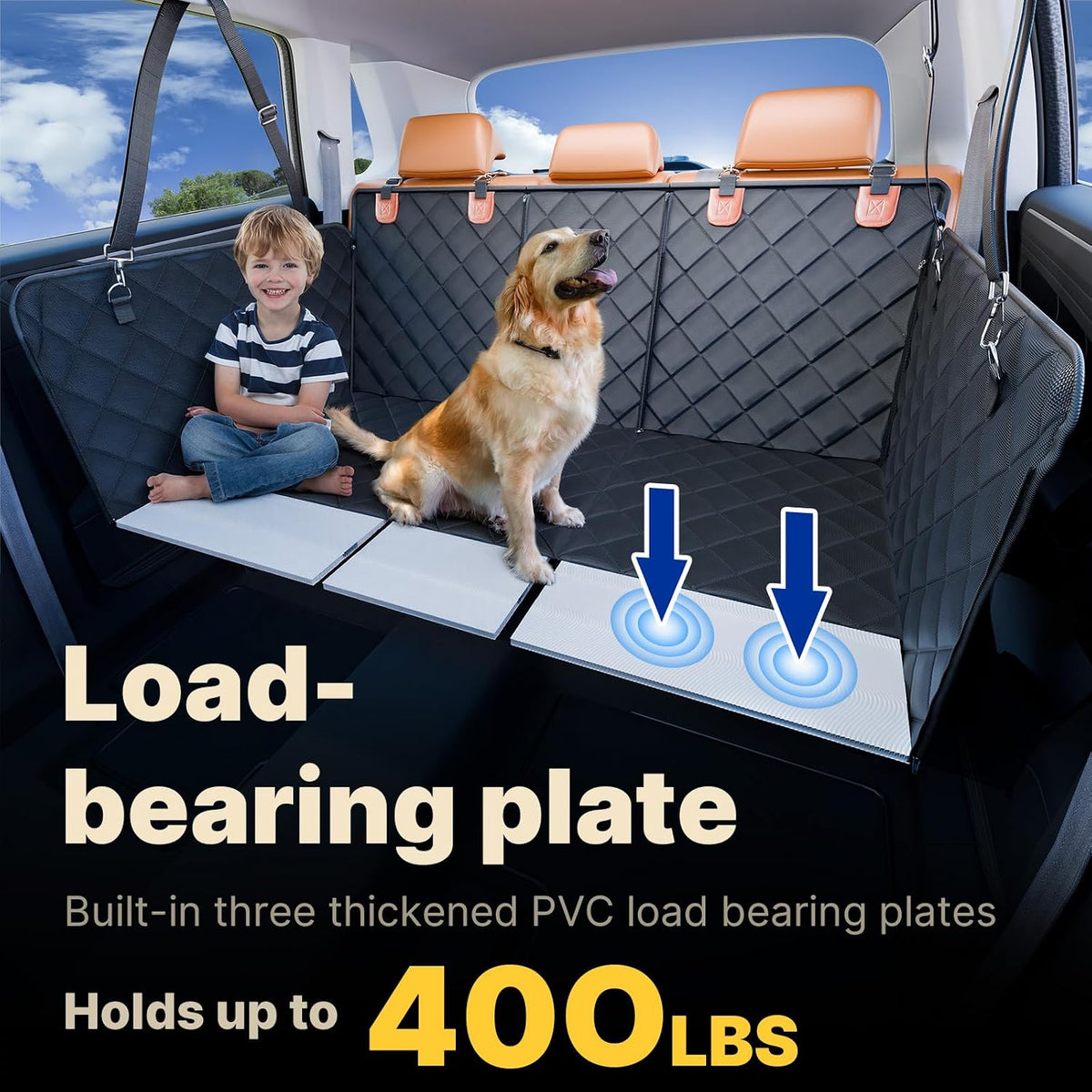 Convertible Back Seat Extender for Dogs - M / Black - image 4