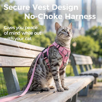 Cat Harness and Leash Set, Escape Proof Cat Vest, XL - Pink / X-Large - image 3