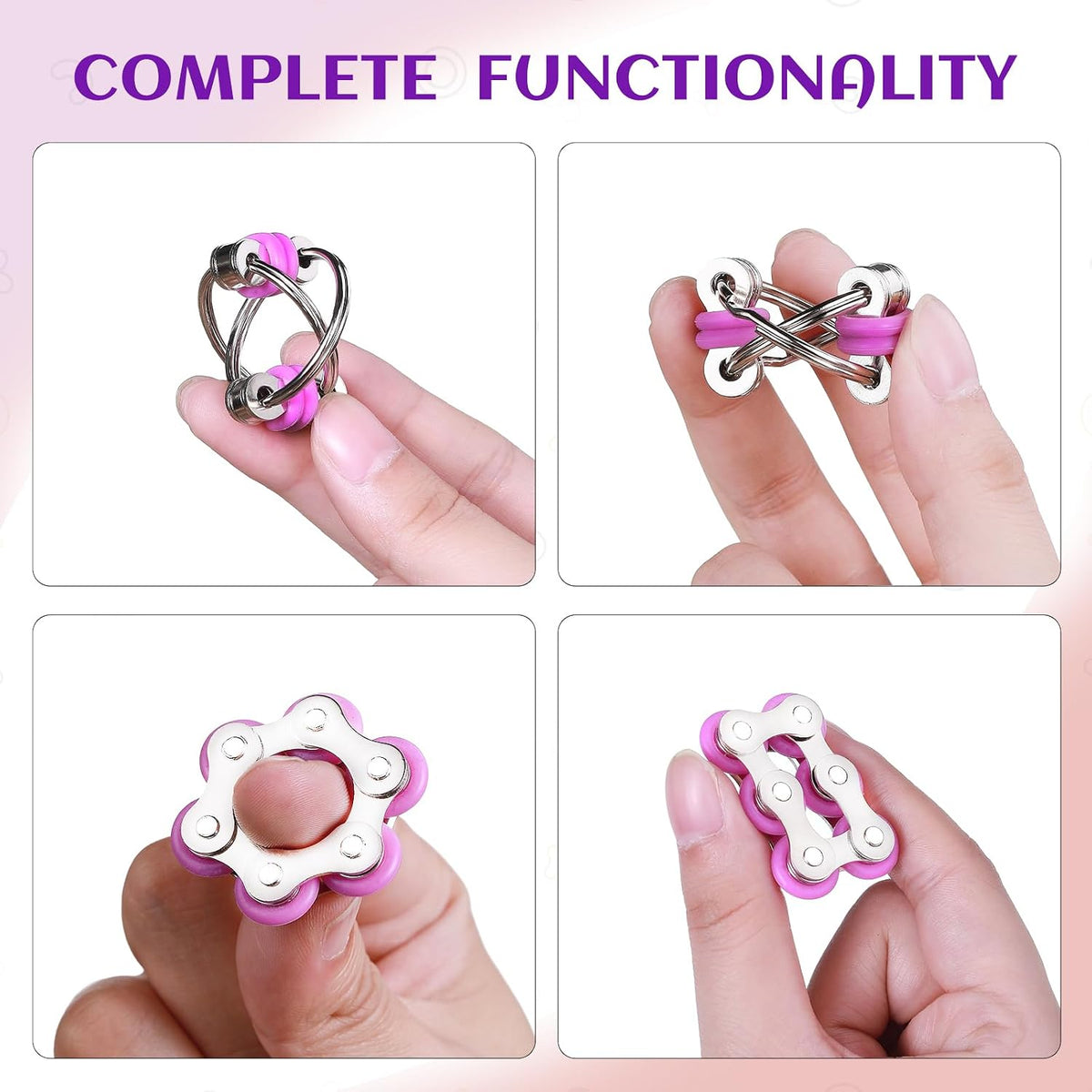 8Pcs Sensory Fidget Toys with Fidget Spinner - Purple - image 3