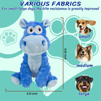Squeaky Stuffed Dog Toys, Chew Dog for Large Medium Small Breeds – Essentials for Dogs - Blue - image 3