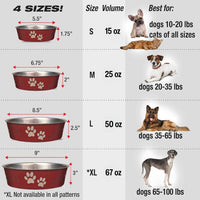 Loving Pets Bella Dog Bowls, Stainless Steel Dog & Cat Bowls - Merlot / X-Large (65-100lbs) - image 2