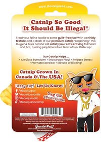 Meowijuana Refillable Cat Toys | Get Hungry - Burger and Fries Catnip Toys | Includes Potent Hand Harvested Catnip Grown in North America | Promotes Play and Cat Health