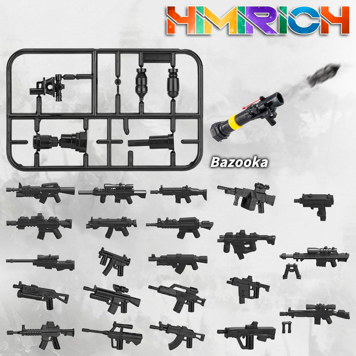 Weapons Pack Military Toy Set Building Blocks Model for Soldier - 25 PCS-Bazooka Rocket Launcher Set - image 3