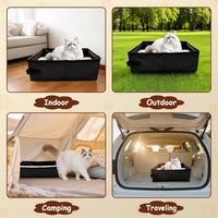 Foldable Travel Litter Box for Cats - Green - image 2