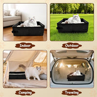 Portable Litter Box for Cats, Folding Cat Travel Litter Box Waterproof, (16 * 12 * 4) inches, Traveling Supplies for Pet