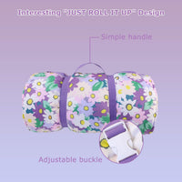Toddler Nap Mat with Removable Pillow & Soft Blanket - Blooming Flowers - image 2