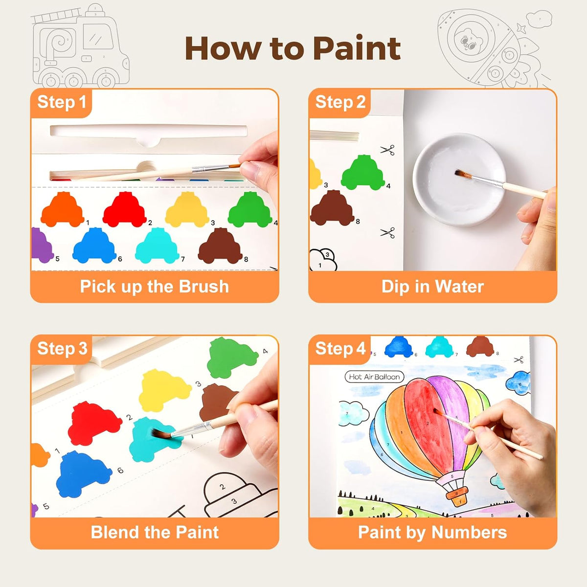Jar Melo Paint with Water Books for Toddlers, Animals – Fun for Kids & Family - Transportation - image 4