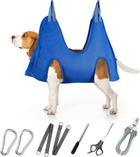 Pet Dog Grooming Hammock Harness for Medium Dogs Nail Trimming, Dog Sling for Cutting Nails, Dog Hanging Holder Hanger for Clipping Nails with Nail Clippers, Nail File, Scissors