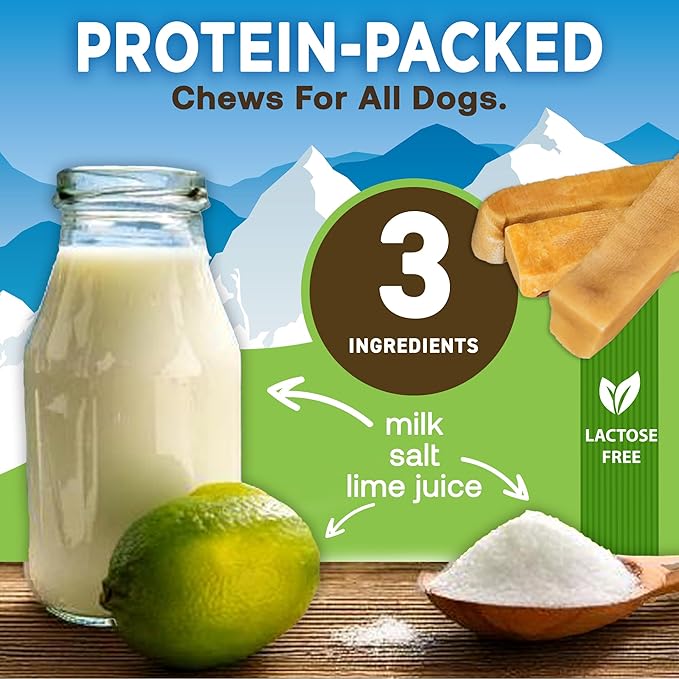 Ecokind Himalayan Chews, Healthy Treats, Odorless, Rawhide Free, Long Lasting Dog Bones for Aggressive Chewers, Indoors & Outdoor Use, Made in The Himalayas, Large (Pack of 20)