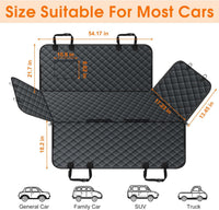 Waterproof Dog Car Seat Cover for Back Seat, Pet Hammock, L - Black / Small,Standard - image 2