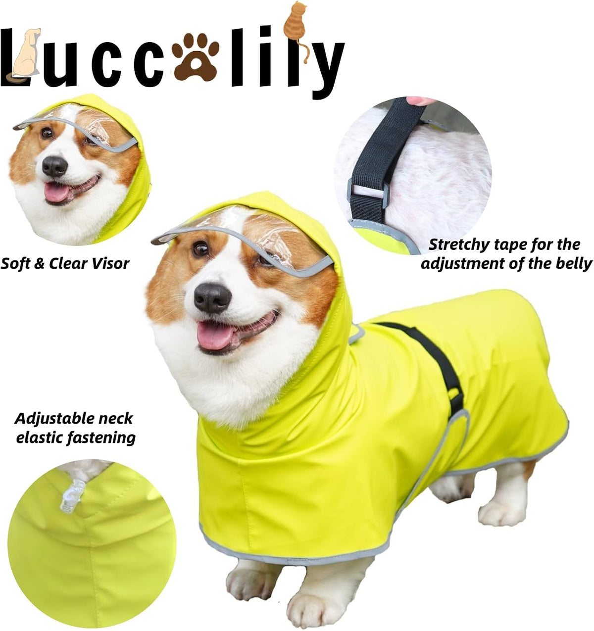 Dog Rain Jacket with Hood for Small Pet - Light Green / X-Small - image 2