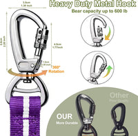 Dog Leash Heavy Duty, Bungee Leash Reflective Car Seat Belt for Dogs Brown – Essentials for Dogs - Purple - image 2