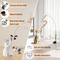 4in1 Interactive Cat Wand Toys with Suction Cup for Indoor Cat - Cat Toy Set - image 4