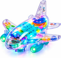 Playbees Light-Up Transparent Car - Bump & Go Airplane