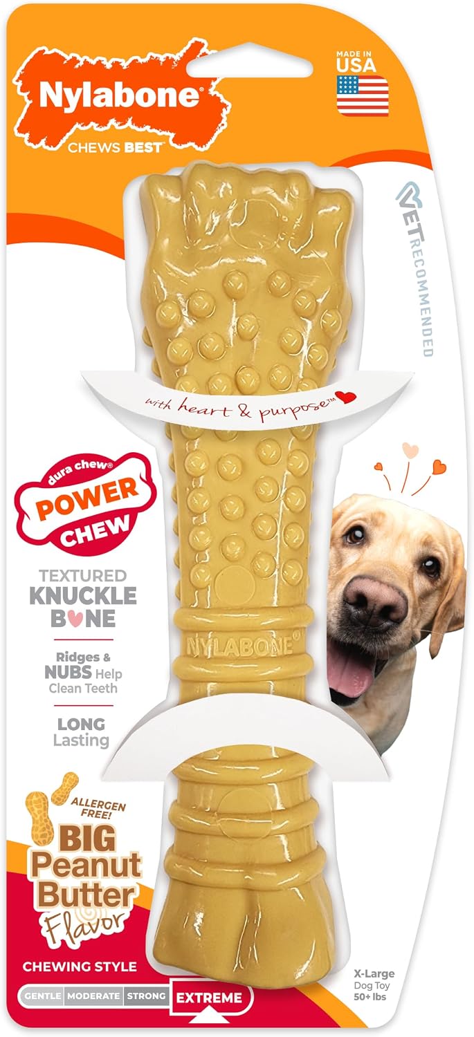 Nylabone Power Chew Original Bone Dog Chew Toys - Peanut Butter / X-Large