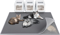 Waretary Cat Litter Mat, 36"x30", Waterproof, Scatter Control - Grey / 47"x 36"