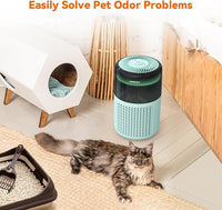 AIRROMI Air Purifier for Bedroom Home,HEPA Filter,Covers Upto 549 Ft²,Quiet 360°intake Air Cleaner with Fragrance ponge for Better Sleep,Night Light,Filters Smoke,Pet Dander,Allergies,Dust,A2005Turquo