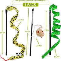 Interactive Cat Toy Wand with Catnip Mouse - 8 Pack Mouse - image 4