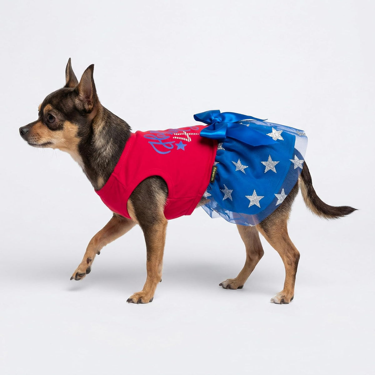 Fitwarm Birthday Girl Dog Tulle Dress - X-Small / Happy 4th Of July - image 2