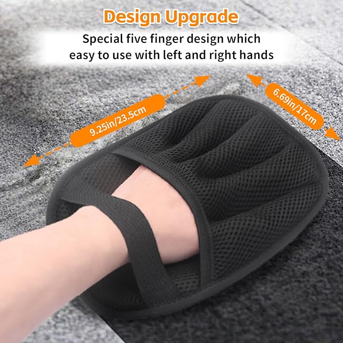 2PCS Pet Hair Removal Glove for Cats & Dogs Five-Finger Electrostatic Magic Brush Pet Hair Remover Glove for Clothing, Couch, Carpet, Furniture, Car Seat