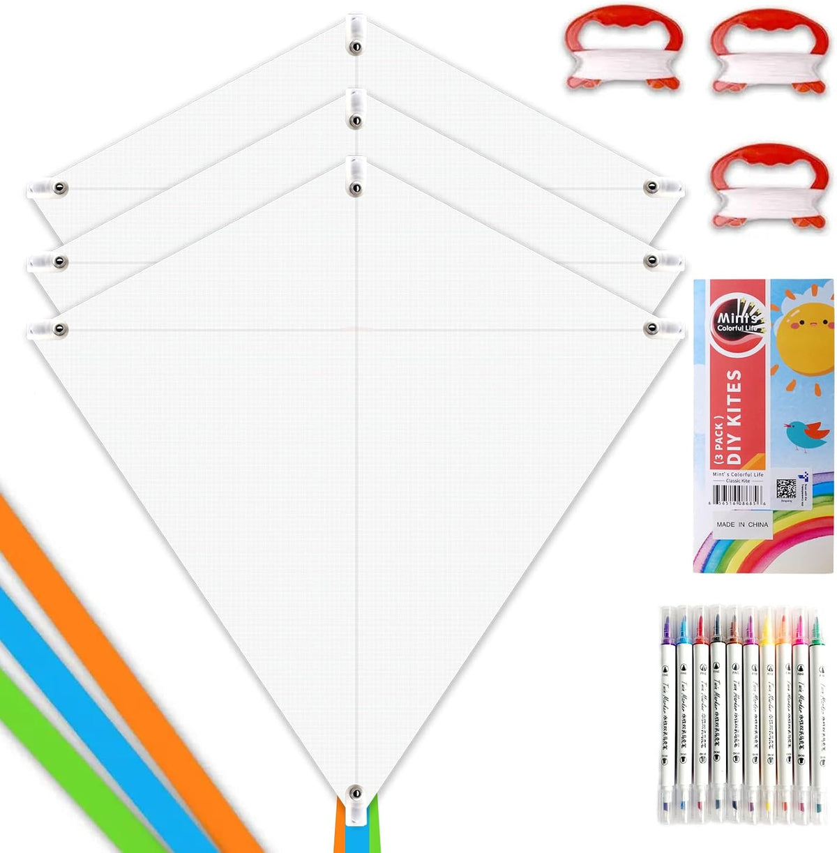 DIY Kites for Kids Kite Making Kit - 3 Pack