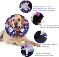 CuteBone Inflatable Soft Dog Cone with Removable Fleece Covers for Small/Medium/Large Dogs and Cats After Surgery GWB11S