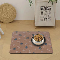 Pet Cat Dog Food Mat Non Slip Mat for Dog Water Bowl Mat Quick Dry - Brown / 18.1*11.8 in