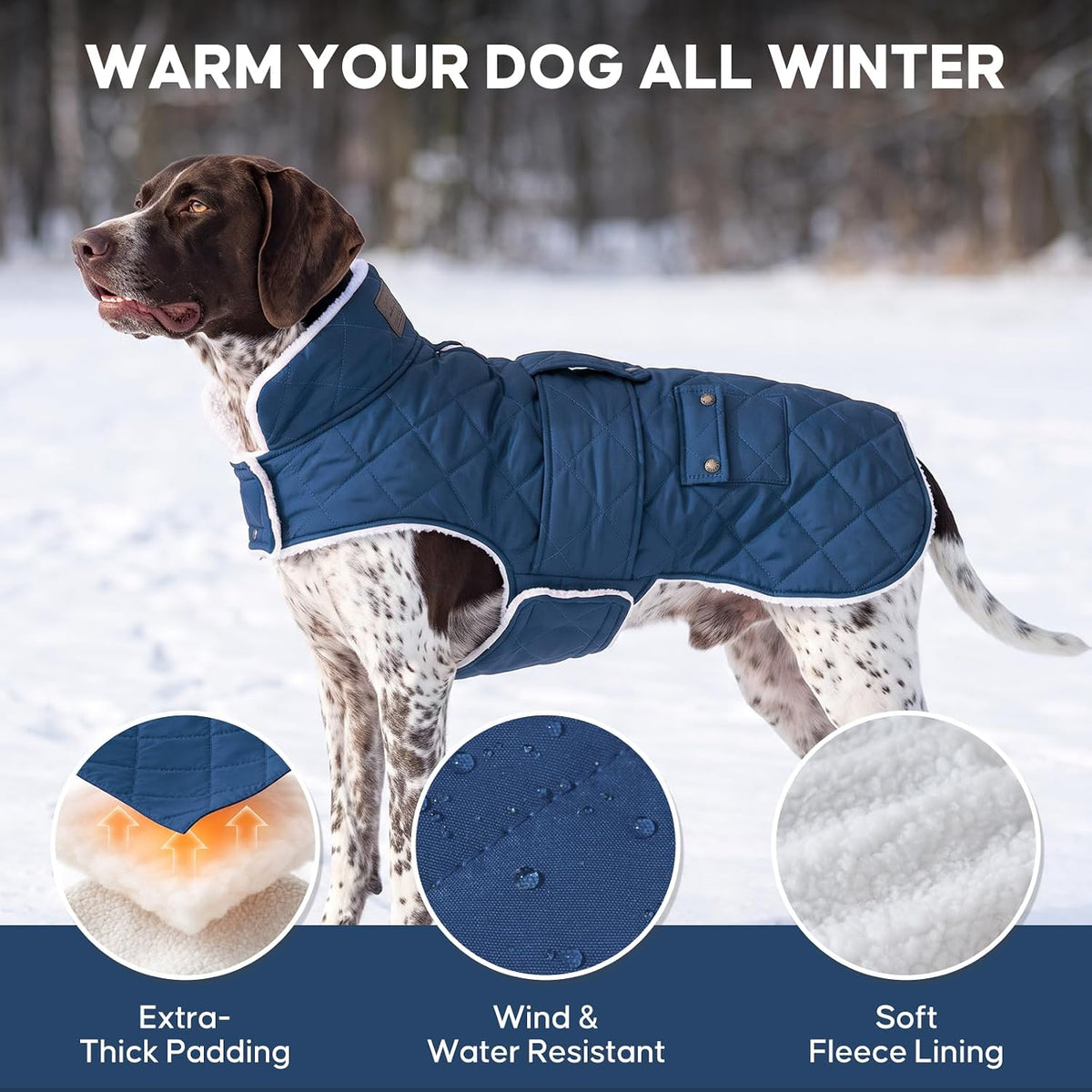 KYEESE Waterproof & Windproof Dog Coat for Small Dogs Puffer Jacket – Essentials for Dogs - XX-Large / 01# Blue - image 2