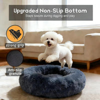 Comfort Donut Dog Bed, Ultra-Soft Pet Bed with Neck Support - 32''Lx32''Wx8''Th / Gray - image 2