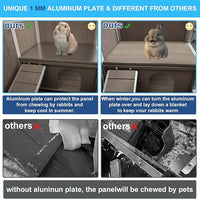 38" L Rabbit Hutch Bunny Cage,Fir Wood Rabbit Cage Indoor Outdoor with Pull Out Tray,Bunny Hutch with Ramp and Hideout,Guinea Pig Cages Rabbit Hutch Indoor with Detachable 4 Legs