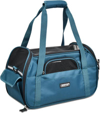 JESPET Soft-Sided Airline-Approved Dog & Cat Carrier Travel Bag – Essentials for Cats - 19.0"L x 10.0"W x 13.0"H / Teal Blue