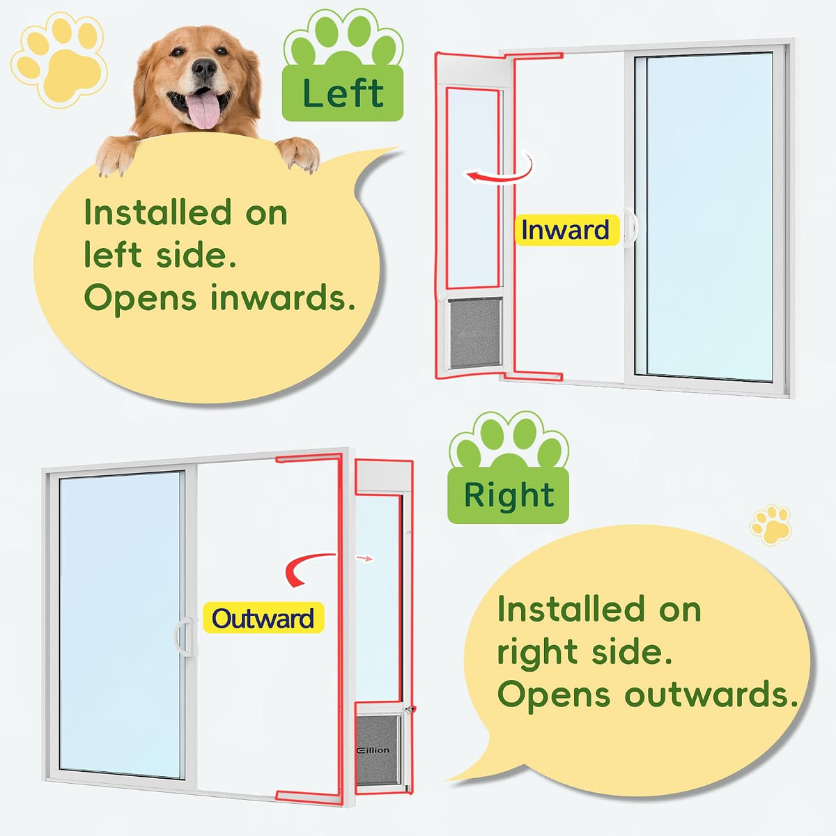 Large Dog Door for Sliding Glass Door - 81" Sliding Door / Large - 3 Flap - image 4