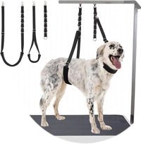 Dog Grooming Belly Strap - 3PCS Grooming Restraint Set Adjustable Belly Band Loops Strap - Black