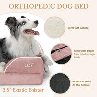 Comfort Expression Small Dog Beds Waterproof Cat Beds Orthopedic Foam Sofa Beds for Small Dogs Comfy Pet Bed with Washable Removable Cover & Non-Slip Bottom(XX-Small,Pink)