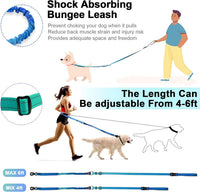 Heavy Duty Hands Free Dog Leash with Quick Release Carabiner - Aquamarine - image 3