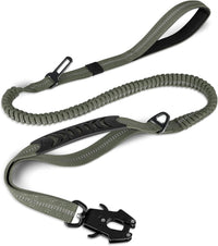 Joytale Tactical Bungee Dog Leash, Shock Absorbing No Pull - Army Green