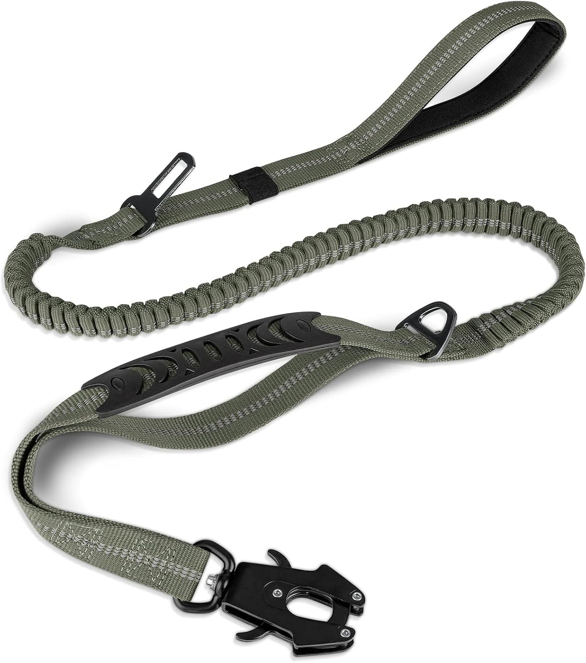 Joytale Tactical Bungee Dog Leash, Shock Absorbing No Pull - Army Green