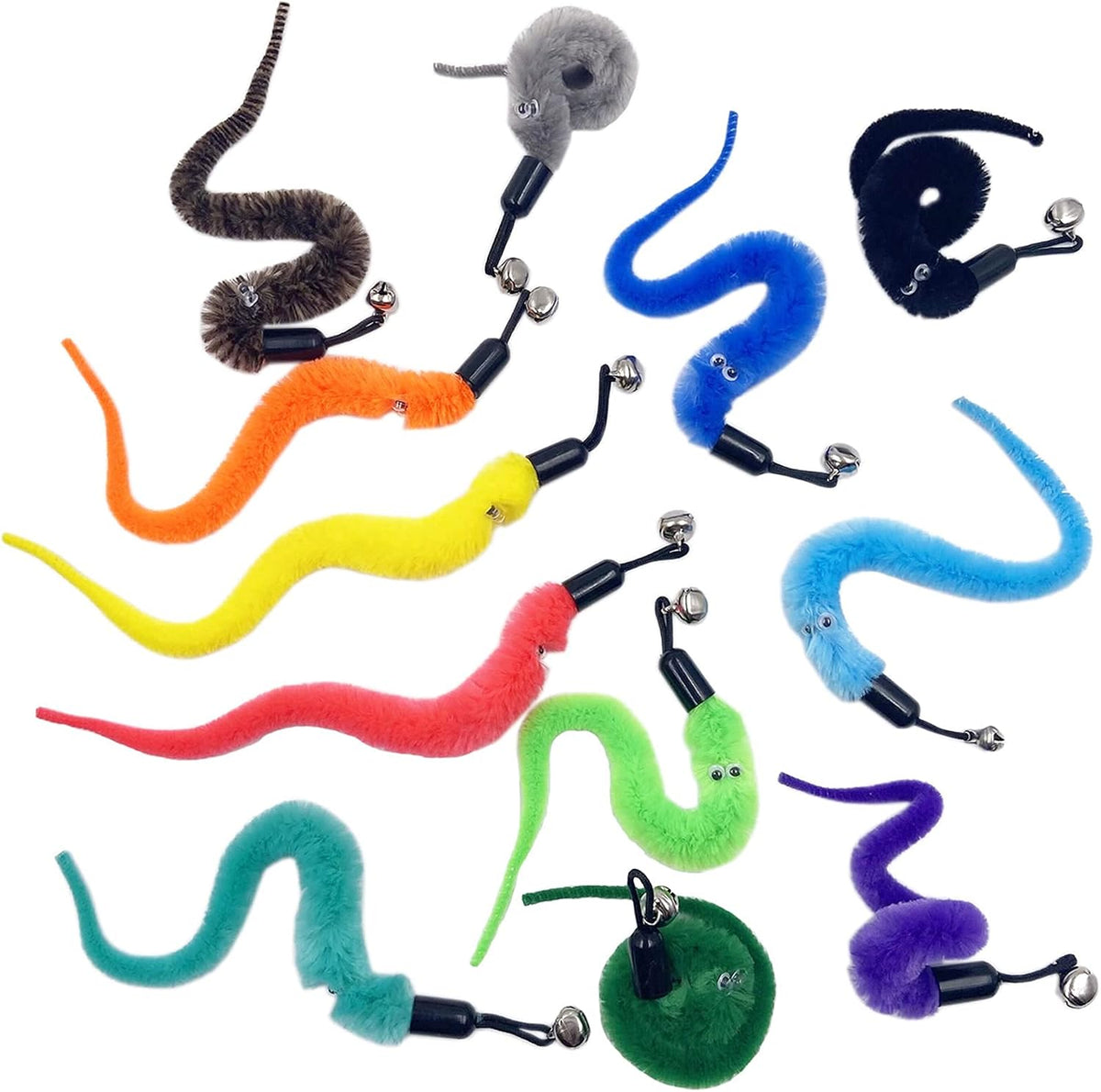 Cat Toy Worm Refills, 15 Pieces Interactive Cat Wand Attachments Worms Toy for Indoor Cats - 12 PCS Worm Refills - image 4