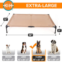 K&H Outdoor Elevated Dog Bed for Small & Medium Pets, Tan - Tan Mesh / X-Large 50"L x 32"W - image 4