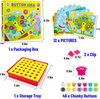 Button Art Toys for Toddlers Ages 3+, Mosaic Peg Board – Fun for Kids & Family - Bird - image 2