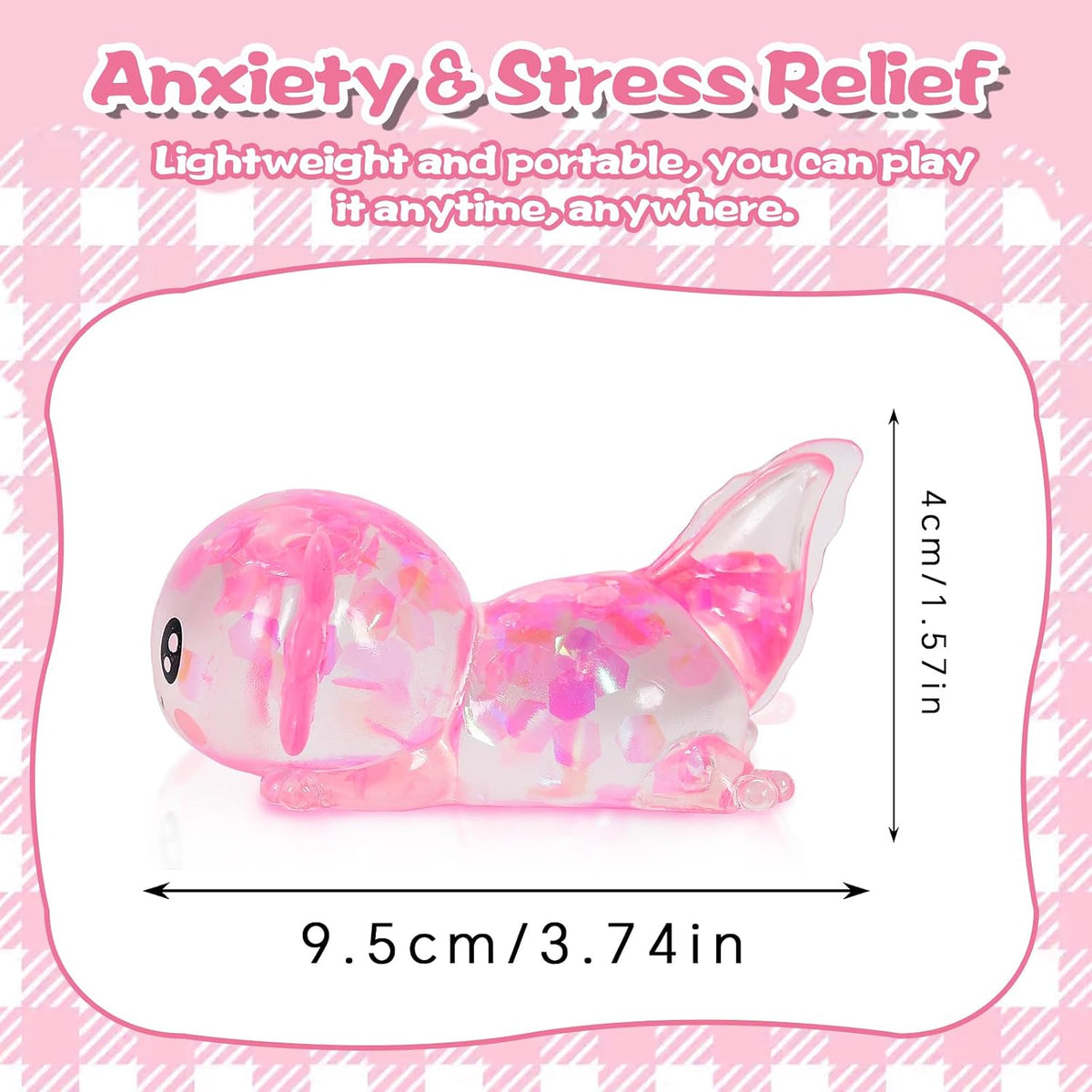 Ropuptl sitting axolotl squishy toy in purple, slow rising soft fidget - view 29