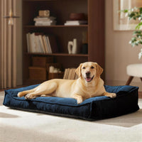 FURTIME XL Orthopedic Dog Bed Large Sized Dog - Blue / 38"L x 28"W x 8.5"Th