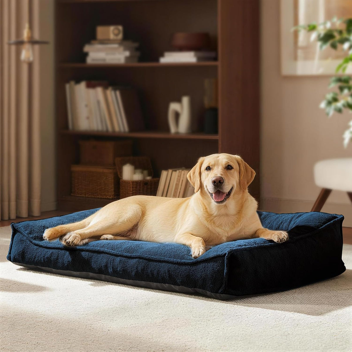 FURTIME XL Orthopedic Dog Bed Large Sized Dog - Blue / 38"L x 28"W x 8.5"Th