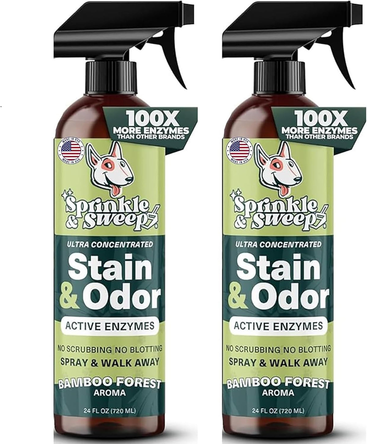 Sprinkle & Sweep: Pet Stain & Odor Enzyme Spray - 24 Fl Oz (Pack of 2)