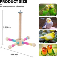 2 PCS, Hanging Bird Perch Toy & Poplar Bird Swing - image 2