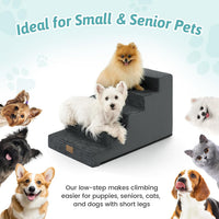 COZY KISS Dog Stairs for Small Dogs - Slope-Charcoal Grey / 5 / 17.7x29.5x17.7 inch - image 4