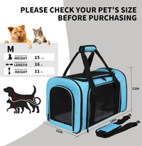 Cat Dog Carriers Soft-Sided - 17.0"L x 11.0"W x 11.0"H / blue - image 4